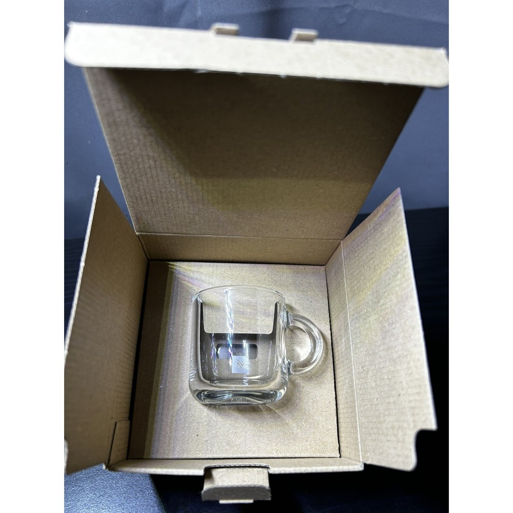 NEW IN BOX Nespresso Vertuo Espresso Cup‎ & Saucer Clear Glass 134572/12555444